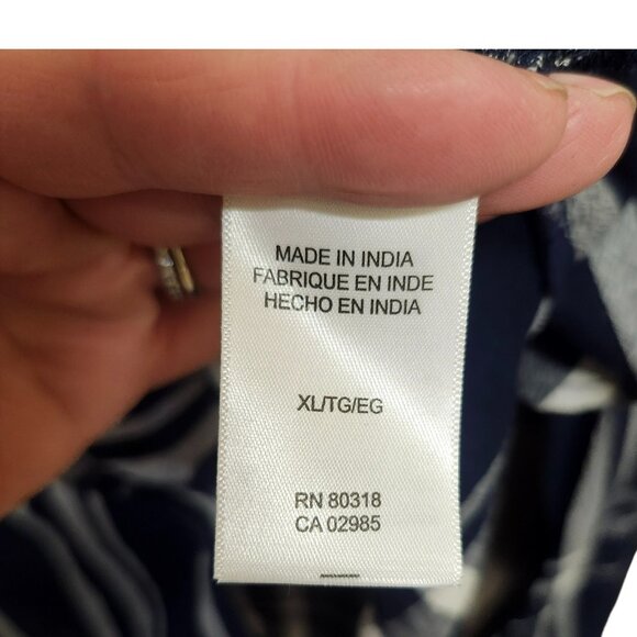 NEW Lucky Brand Womens‎ XL Button Up Shirt Blue Plaid Pattern Gauze Collared - Picture 14 of 16